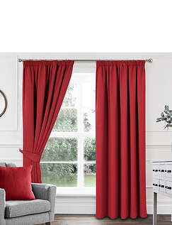 Woven Satin Total Blackout Curtains - Wine