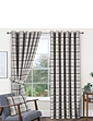 Hudson Check Eyelet Curtains Blue