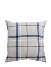 Hudson Check Filled Cushion Blue