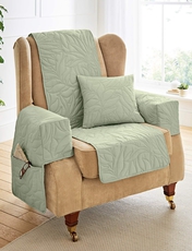 Sofia Quited Armchair Cover Protector Green