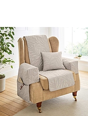 Sofia Quited Armchair Cover Protector Taupe