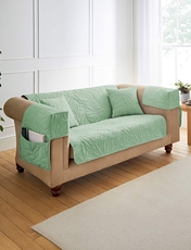 Sofia Quilted 3 Seater Cover Protector Green