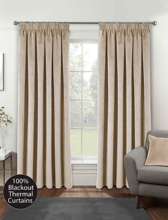 Oxford Total Blackout Velvet Curtains Cream