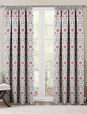 Cotswold Jacquard Total Blackout Curtains Blue