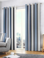 Whitworth Eyelet Lined Curtains Blue