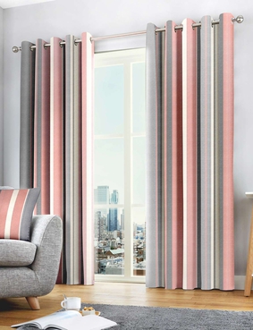 Whitworth Eyelet Lined Curtains Blue