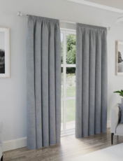 Dallas Total Blackout Weave Curtains Grey