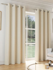 Tokyo Eyelet Thermal Velour Curtains Cream
