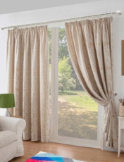 Botanic Chenille Jacquard Curtains Cream