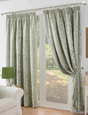 Botanic Chenille Jacquard Curtains Cream