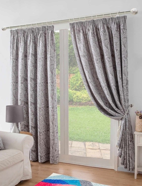 Botanic Chenille Jacquard Curtains Cream