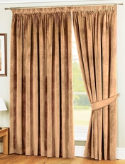 Lined Thermal Velour Curtains Gold
