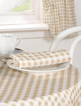 Molly Gingham Set of 4 Napkins Beige
