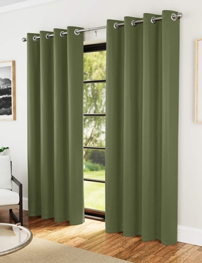 Supersoft Satin Thermal Blockout Eyelet Curtains Beige