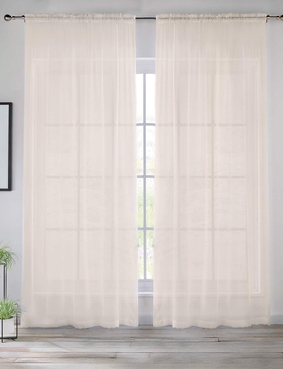 Plain Recycled Voile Panel Cream