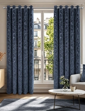 Richmond Cut Velvet Eyelet Curtains Charcoal