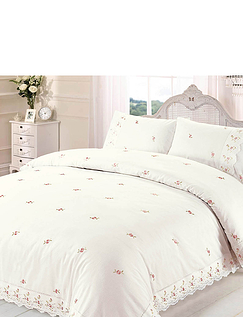 Sophie Embroideed Quilt Cover Set - Cream