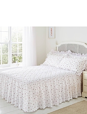 Rosebud Quilted Bedspread Pink