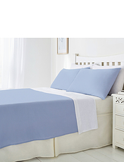 Plain Poly Cotton Flat Sheet Blue