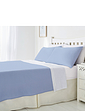 Plain Poly Cotton Fitted Sheet Blue