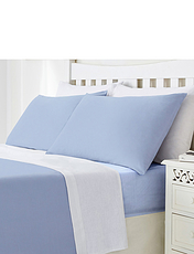 Plain Poly Cotton Pillowcases Blue