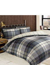 Lomond Flannelette Quilt Cover Set Grey