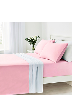 Easy Care 180 Thread Count Cotton Flat Sheet Pink