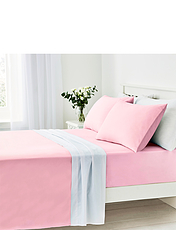 Vantona Easy Care 180 Thread Count Cotton Flat Sheet Pink