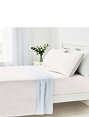 Vantona Easy Care 180 Thread Count Cotton Fitted Sheet 12 Inch Blue