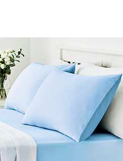 Vantona Easy Care 180 Thread Count Cotton Housewife Pillowcases - Blue