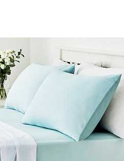 Vantona Easy Care 180 Thread Count Cotton Housewife Pillowcases - Duck Egg Blue