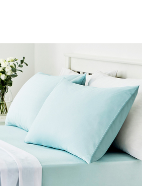 Vantona Easy Care 180 Thread Count Cotton Housewife Pillowcases Blue