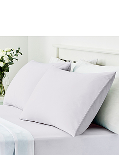 Vantona Easy Care 180 Thread Count Cotton Housewife Pillowcases - Silver