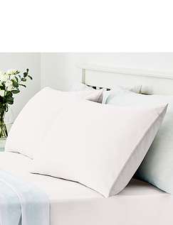 Vantona Easy Care 180 Thread Count Cotton Housewife Pillowcases - White