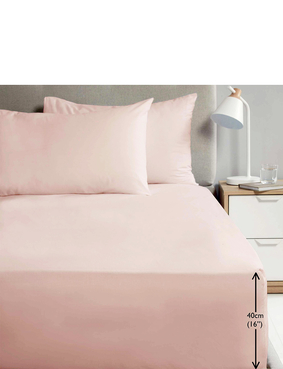 Extra Deep Percale Fitted Sheet Blue