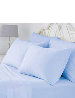 Plain Dyed Napguard Flannelette Pillowcase Blue