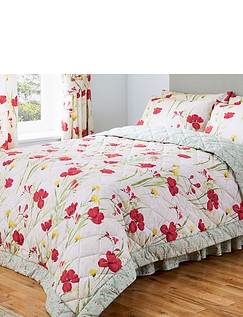 Vantona Poppies Quilted Bedspread Multi