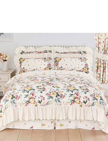 English Flowers Fitted Valance Sheet