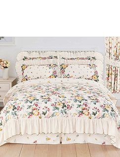 English Flowers Fitted Valance Sheet Multi