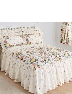 English Flowers Quilted Bedspread Multi
