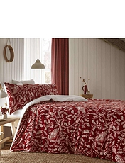 Woodland Owls Fleece Quilt Cover Set Red