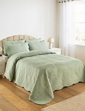 Olivia Quilted Bedspread Set Cream