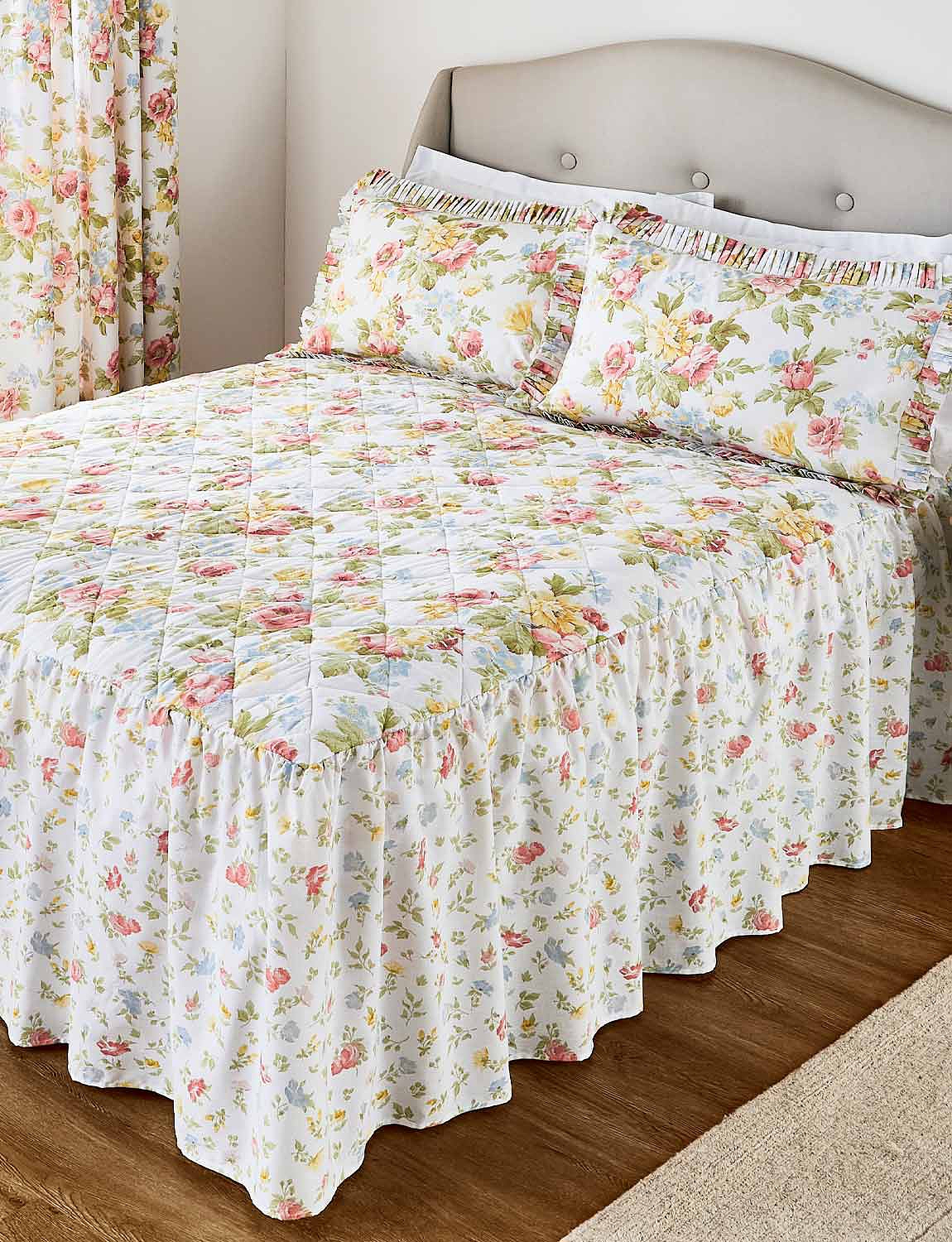 Vantona Elizabeth Quilted Bedspread MULTI