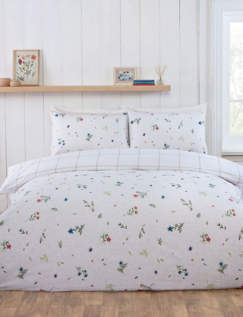 Meadow Flannelette Quilt Set Natural