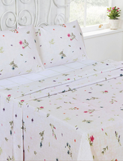 Meadow Flannelette Sheet Set NATURAL