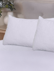 Waterproof Terry Pillow Protector Pair White
