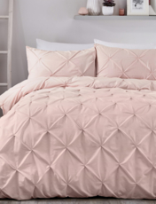 Lara Pintuck Quilt Cover Set Blue