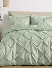 Lara Pintuck Quilt Cover Set Blue