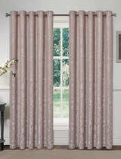 Damask Rose Eyelet Lined Curtains Rose