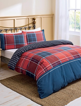 Argyle Quilt Cover Set Blue